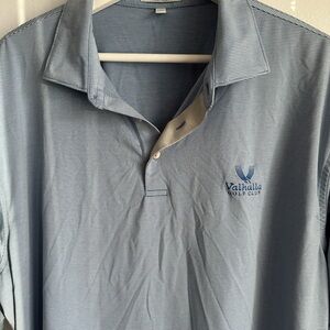 Peter Millar Men’s Striped Golf Polo with Valhalla Golf Club logo